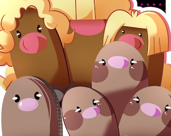 050-051 Diglett and Dugtrio: sticker