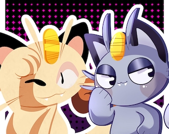 052-053 Meowth/Alolan Meowth and Persian: sticker