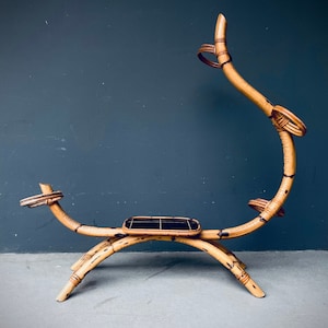 50s bamboo plant stand