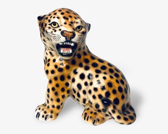 Vintage Ronzan Ceramic Cheetah: Mid-century Italian Art, Signed - Etsy