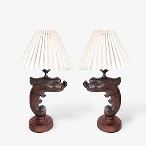 Antieke vintage drakenlampen (paar)