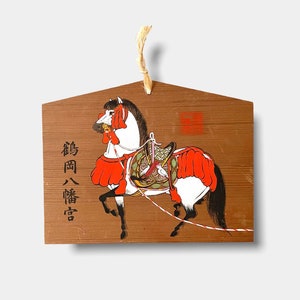 Vintage Asian wooden picture with horse