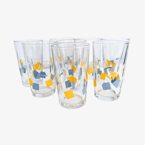 8x Memphis-stijl sapglazenset uit de jaren 80