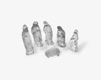 Vintage glass nativity figures for Christmas