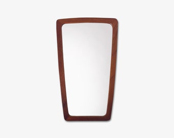 Large Aksel Kjersgaard Mid Century teak mirror around 1970