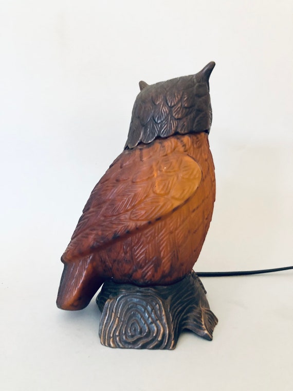 Vintage Tin Chi Owl Lamp 1996 - Etsy Israel