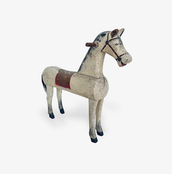 Antico cavallo a dondolo in legno Italia