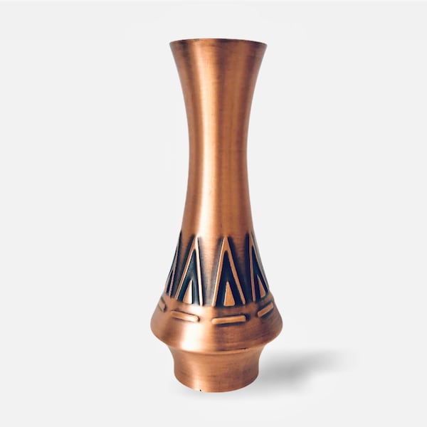 18cm Mid Century Kupfer Vase Inka