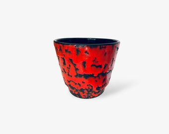 Large 70s Midcentury fat lava flower pot