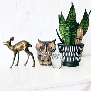 50s large brass deer fawn