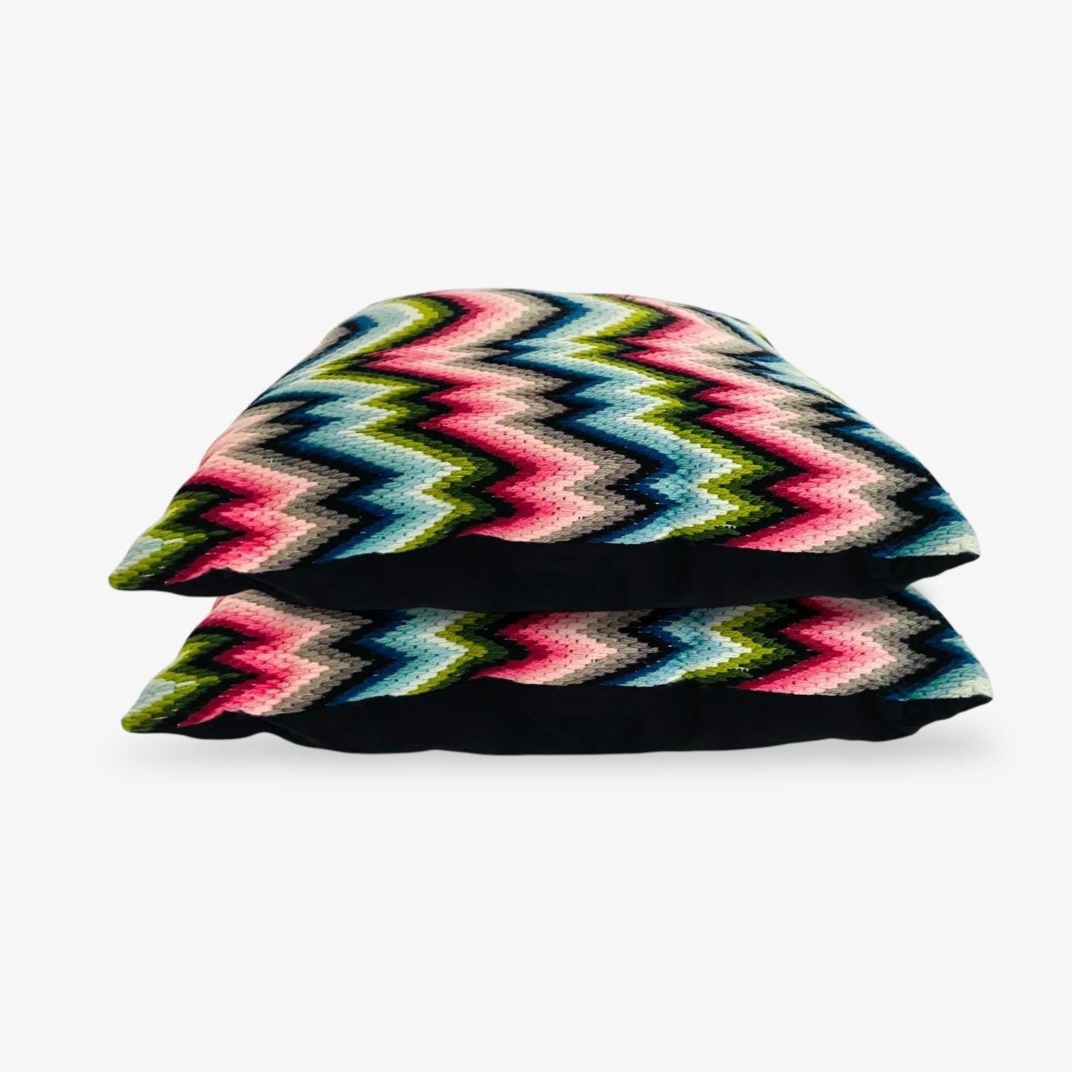 Canapé vintage space age en tissu multicolore (années 70