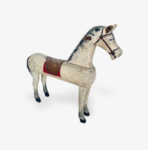 Caballo balancín de madera antiguo España