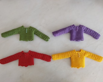 Parte superior de muñeca de crochet hecha a mano: Barbie, Poppy Parker, Sindy - Colores de otoño