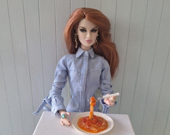 Momentos congelados, escala 1/6, espaguetis veganos en miniatura, adecuados para dioramas y fotografía de muñecas