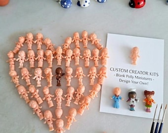 Figuras Polly Pocket vintage de reproducción personalizada para manualidades: lienzo en blanco para miniaturas y artistas.