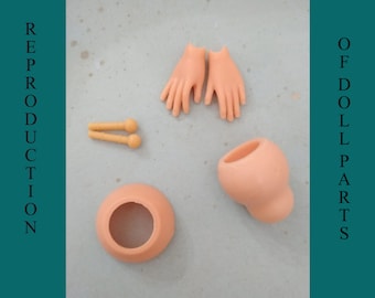 Manos articuladas de repuesto y copa para muñeca Sindy/Bibi Bo