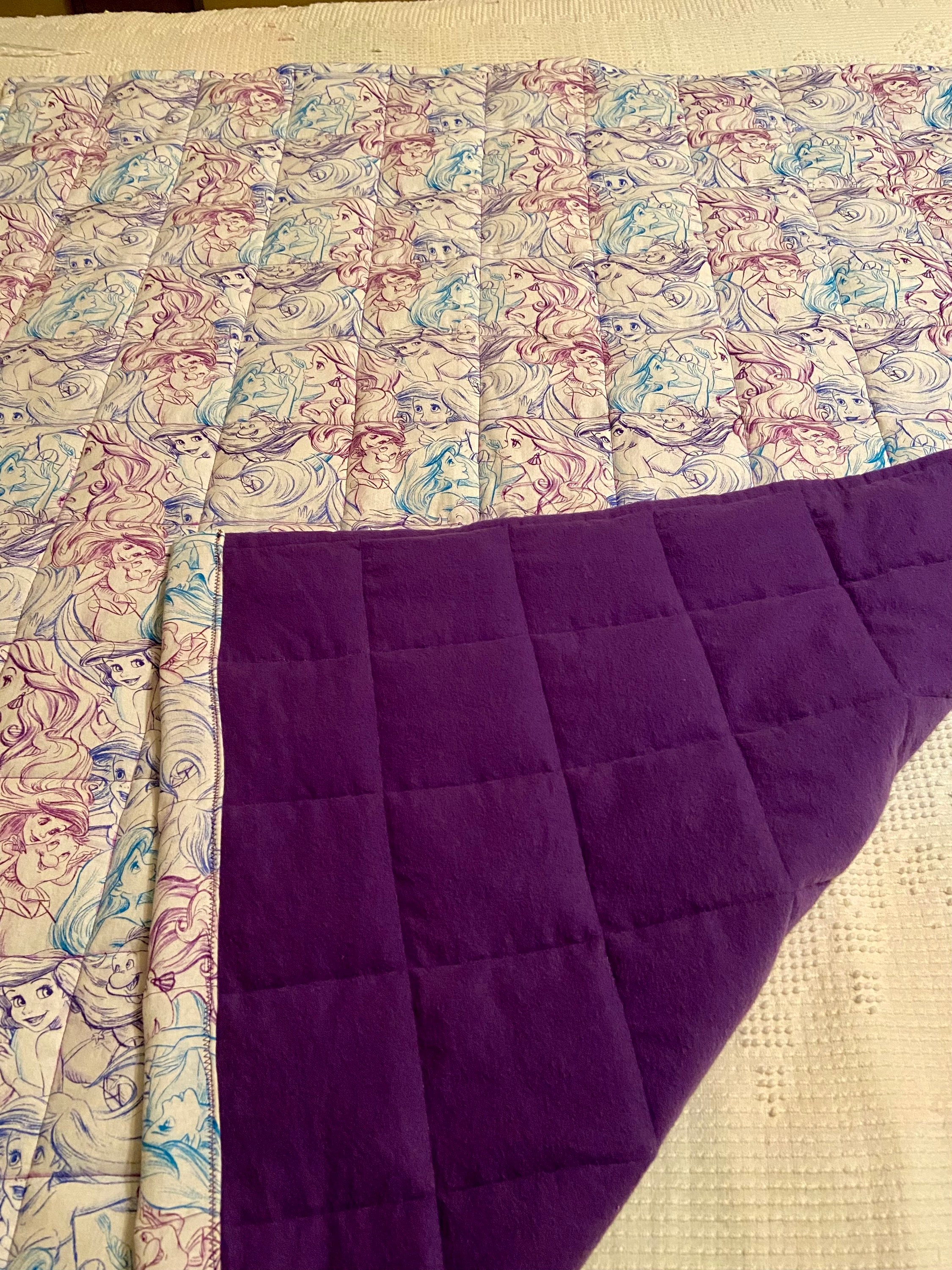 6 Pound Ariel Purple Cotton flannel Weighted Blanket Medium