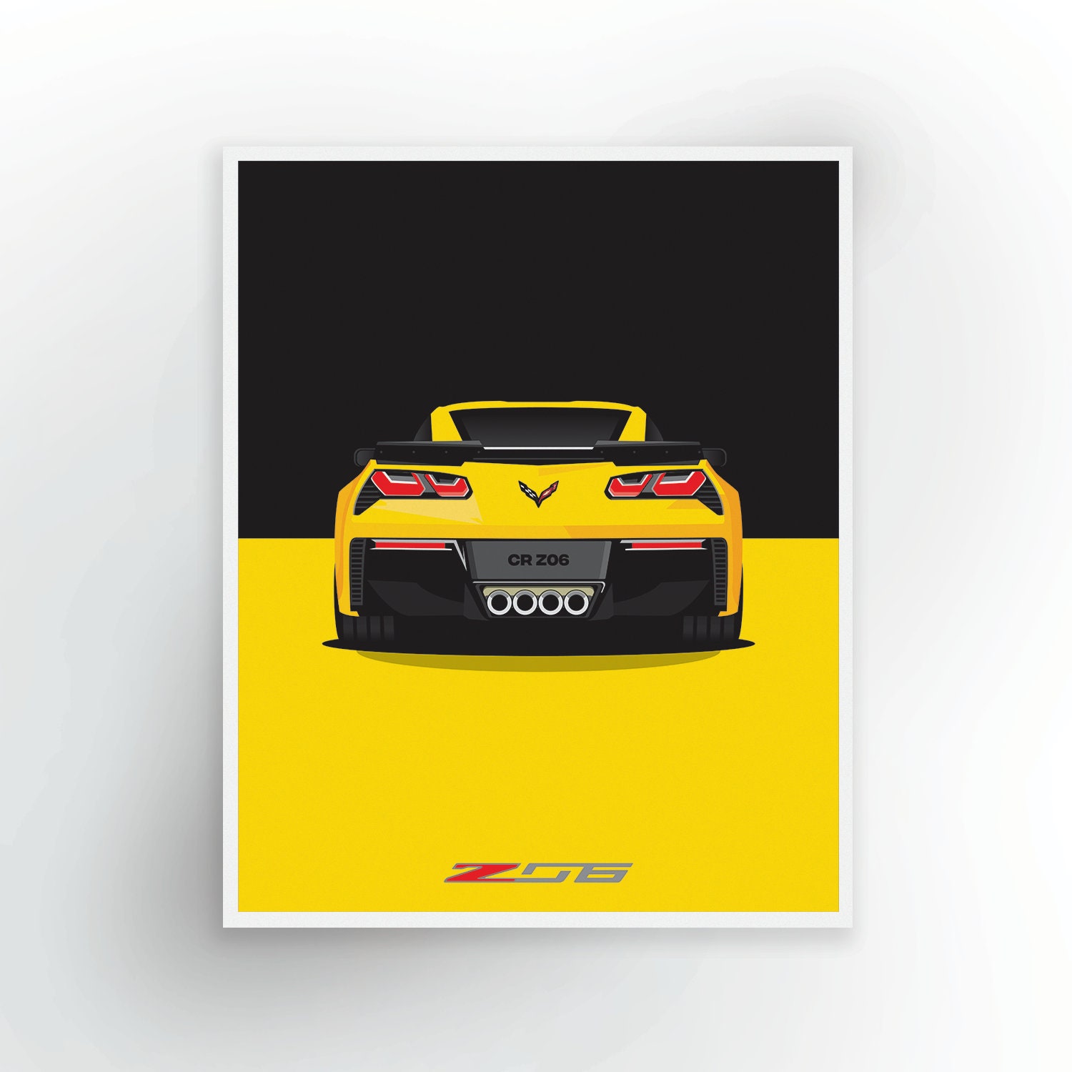 Chevrolet Corvette C7 Z06 V8 Art Print Vertical Printable Poster