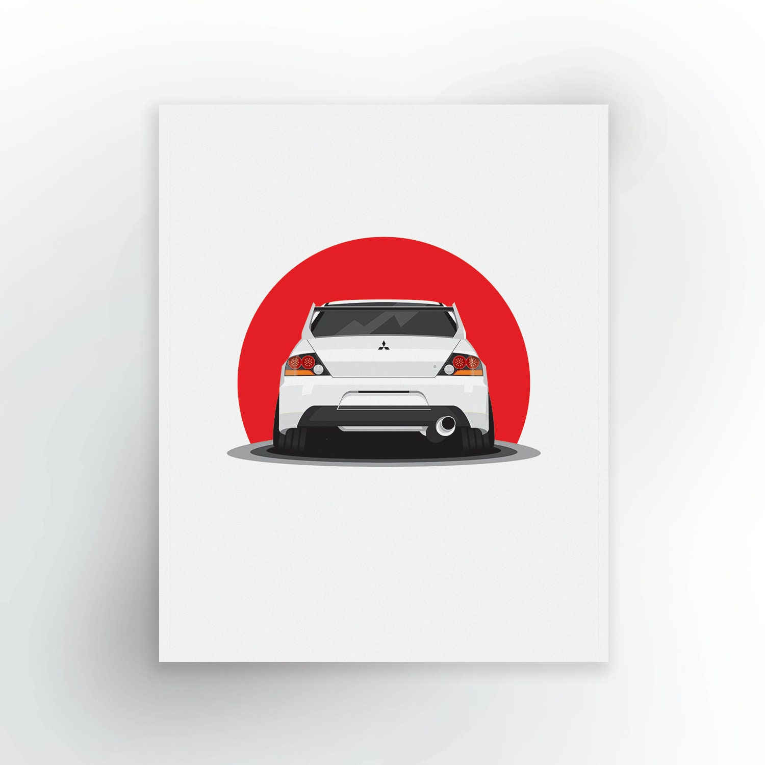 Mitsubishi Lancer EVO IX White JDM Art Print Vertical Printable