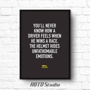 Ayrton Senna Formula 1 Sports Quote Printable Wall Poster Art Home Decor Quote  Racing, Auto Car Classic Digital Print