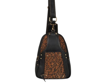 Dallis Cheetah Sling Bag // crossbody, print, purse, leather