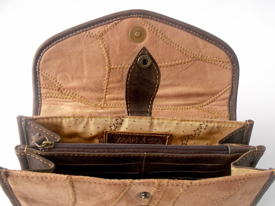 Leather Purse With in Built Credit Card Slots Etsy