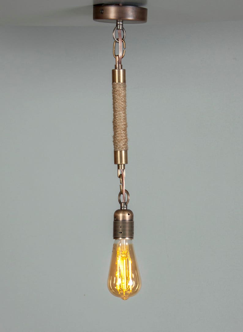 Rope Pendant Light Rustic Lighting Rope Pendant Ceiling Etsy