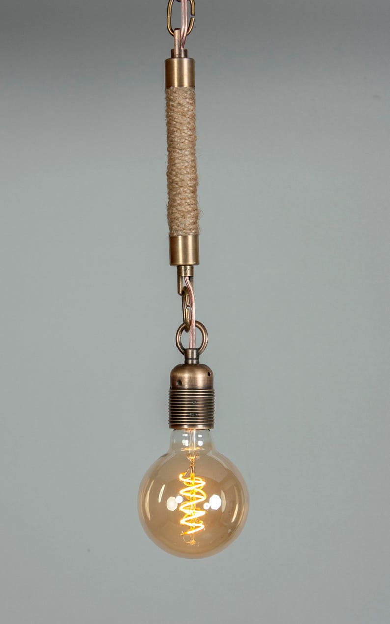 Rope Pendant Light Rustic Lighting Rope Pendant Ceiling Etsy