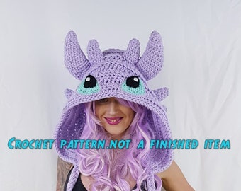 Luna Rae Dragon Hood PATTERN. Please read description before purchasing