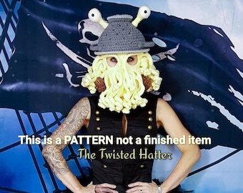 MOTIF de masque au crochet Captain Von Pasta (veuillez lire la description complète avant l'achat)