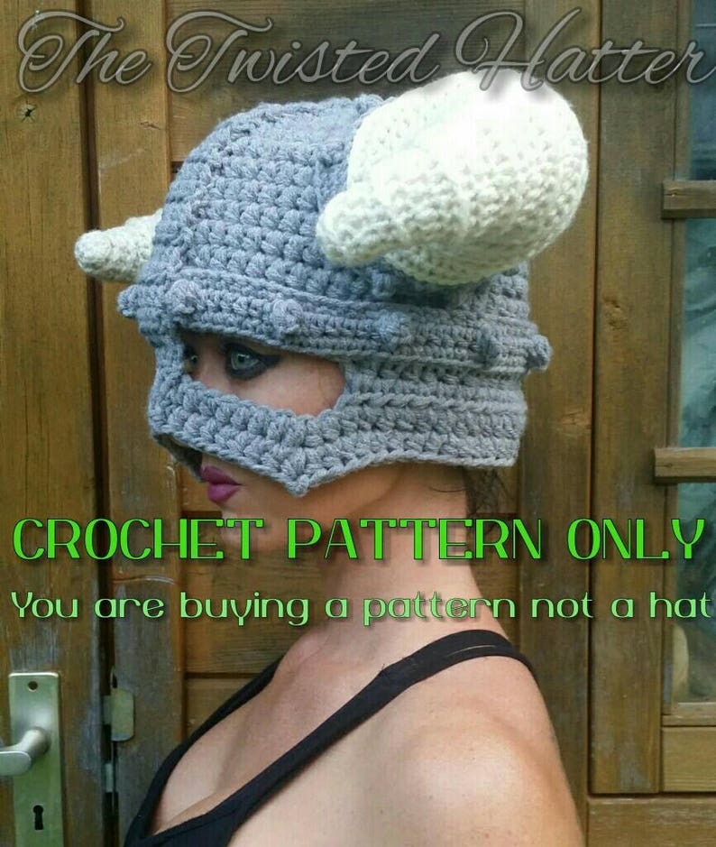 Dragonborn Helmet Crochet PATTERN please read descriptions before ordering image 4