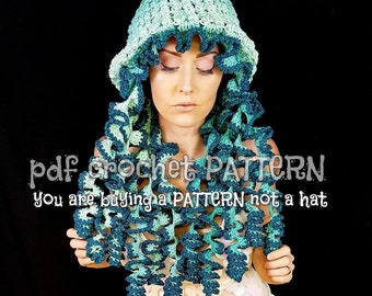Twisted Jellyfish crochet hat pattern (you are buying a pattern, not a hat)