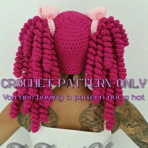 Crochet Pigtail Hat PATTERN please read description before buying image 6