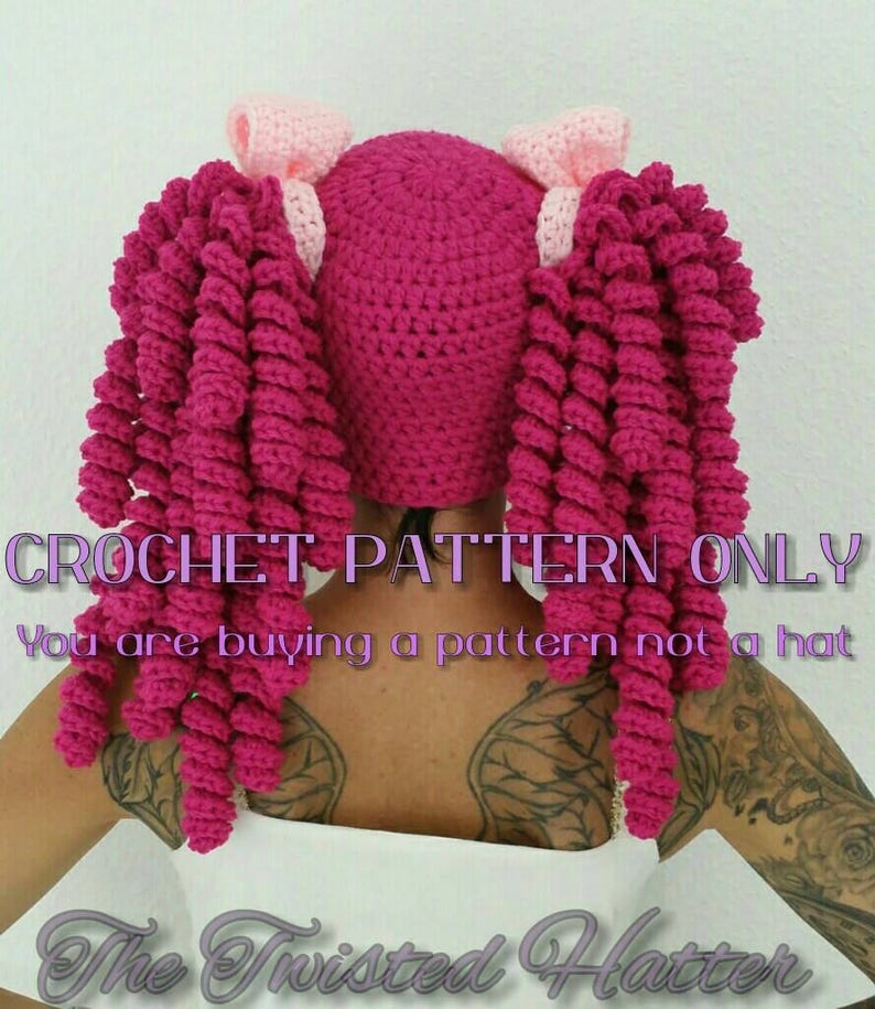 Crochet Pigtail Hat PATTERN please read description before | Etsy