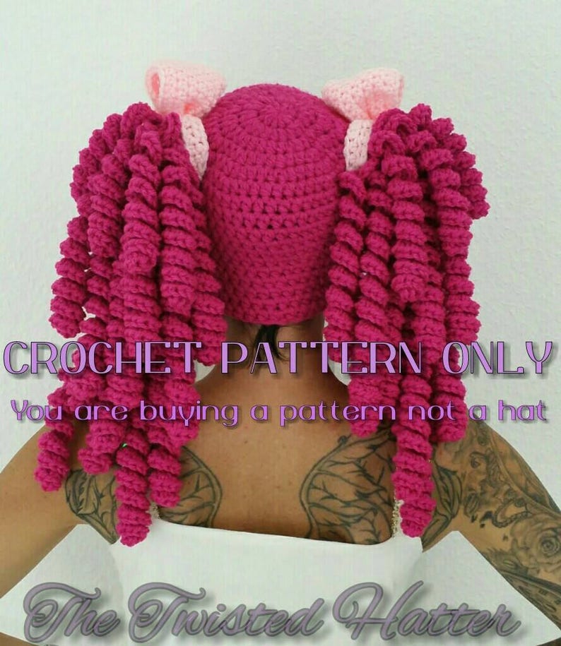 Crochet Pigtail Hat PATTERN please read description before buying image 6