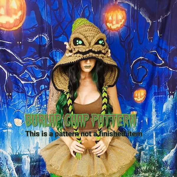 Jute Chap Hood haakpatroon (dit is geen kant-en-klaar item)