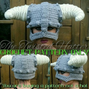Dragonborn Helmet Crochet PATTERN please read descriptions before ordering image 5