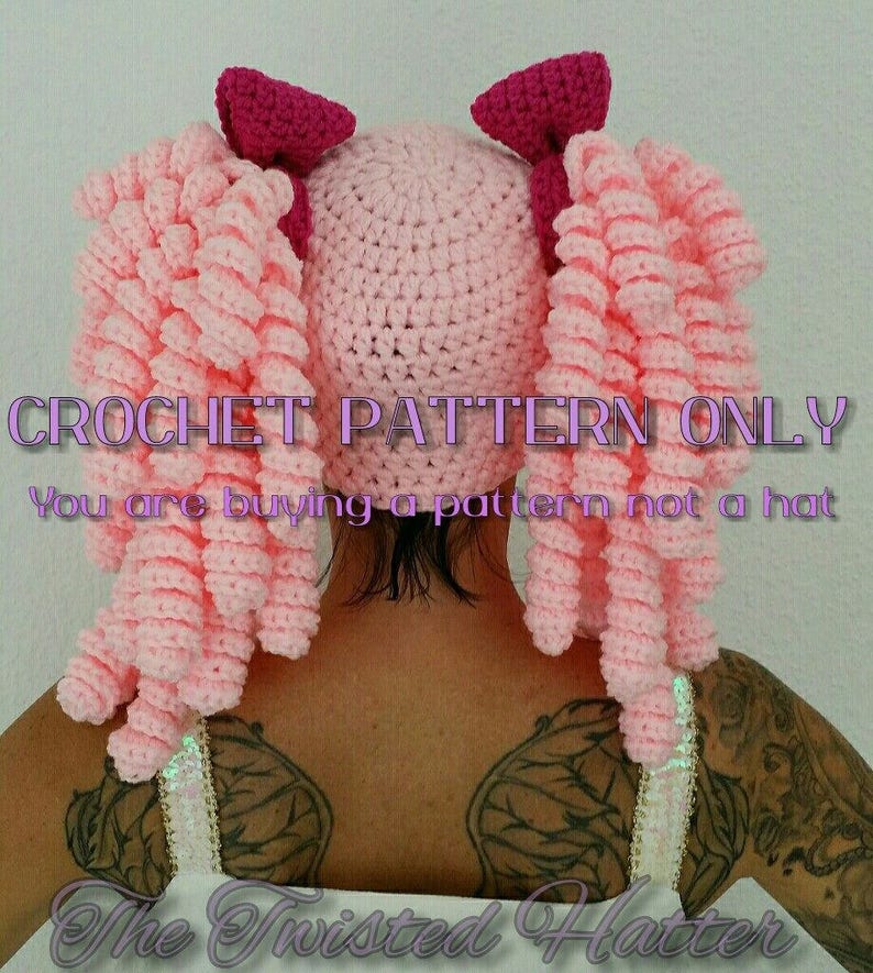 Crochet Pigtail Hat PATTERN please read description before buying image 7