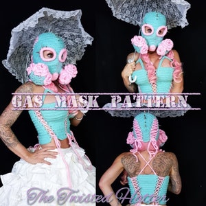 Gas Mask Gone Twisted crochet PATTERN (this is a pattern, not a finished item)