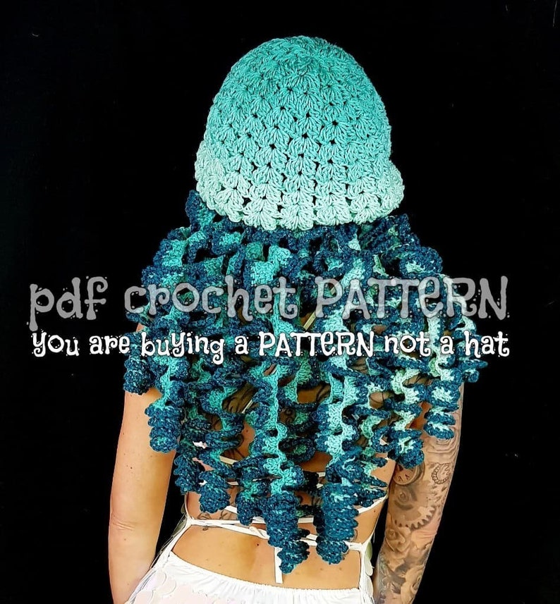 Twisted Jellyfish crochet hat pattern you are buying a pattern, not a hat image 2