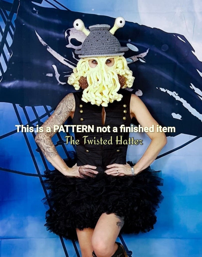 Captain Von Pasta crochet Mask PATTERN please read entire description before purchase image 1