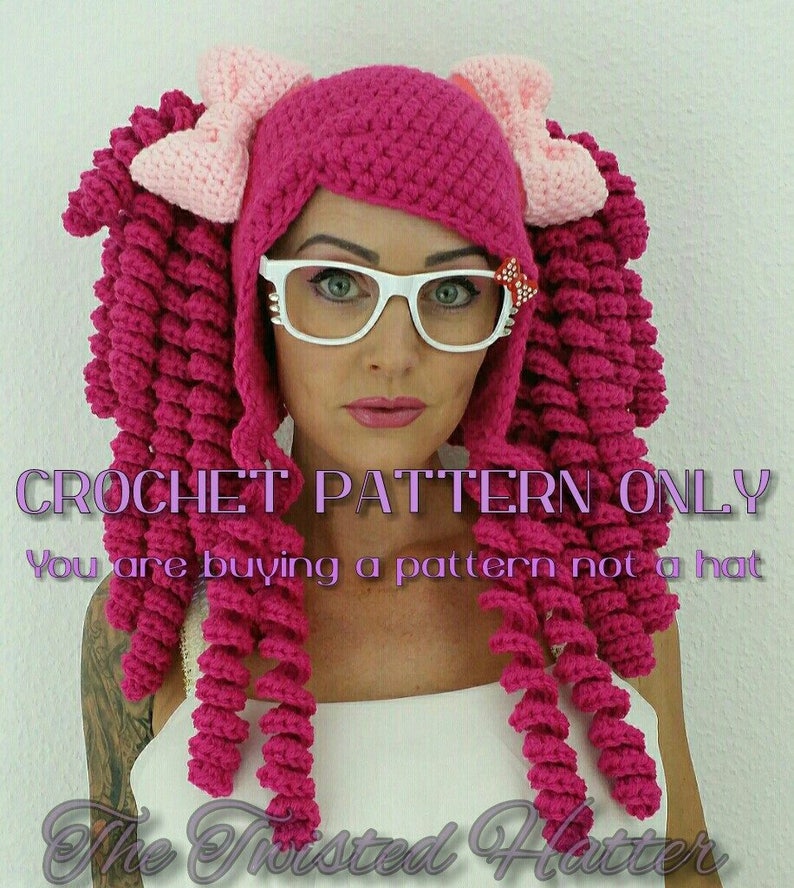 Crochet Pigtail Hat PATTERN please read description before buying image 3