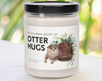 Kalmerende geur van Otter Hugs Candle Otter Decor, Otter Gift, voor een Otter Lover, of Animal Love, Sea Life Decor