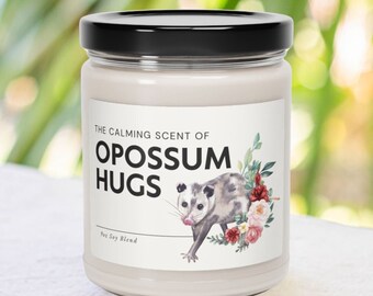 Calming Scent of Opossum Hugs Candle, Cute Gift for Opossum Lovers, Possum Gift, Opossum Gift, Street Cat, Skunk Cat, Cottagecore Aesthetic