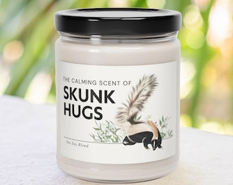Calming Scent of Skunk Hugs Candle, Funny Gift | Skunk Gift | Skunk Trash Cat | Skunk Cat | Cottagecore Aesthetic