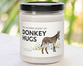 Calming Scent of Donkey Hugs Candle - Donkey Gift for Donkey Lovers or Animal Lovers - Farm animals