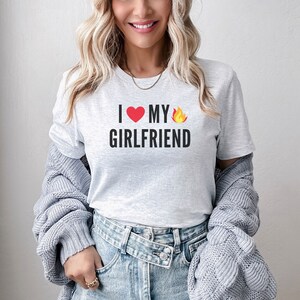 I Love My Hot Girlfriend Shirt, I Heart My Girlfriend T-Shirt, Gift for Girlfriend, Gift for Boyfriend