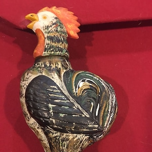 Molded Glass Rooster Bottle