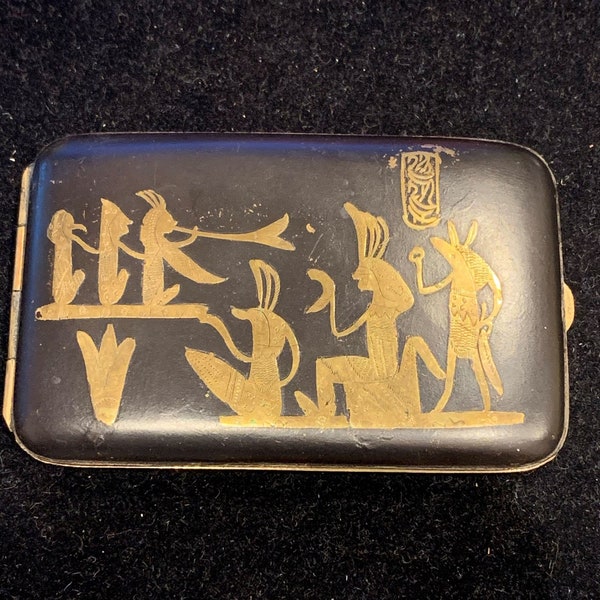 Small Black Decorated Card/Cigarette Case