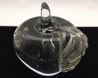 Clear Apple Glass Paperweight
